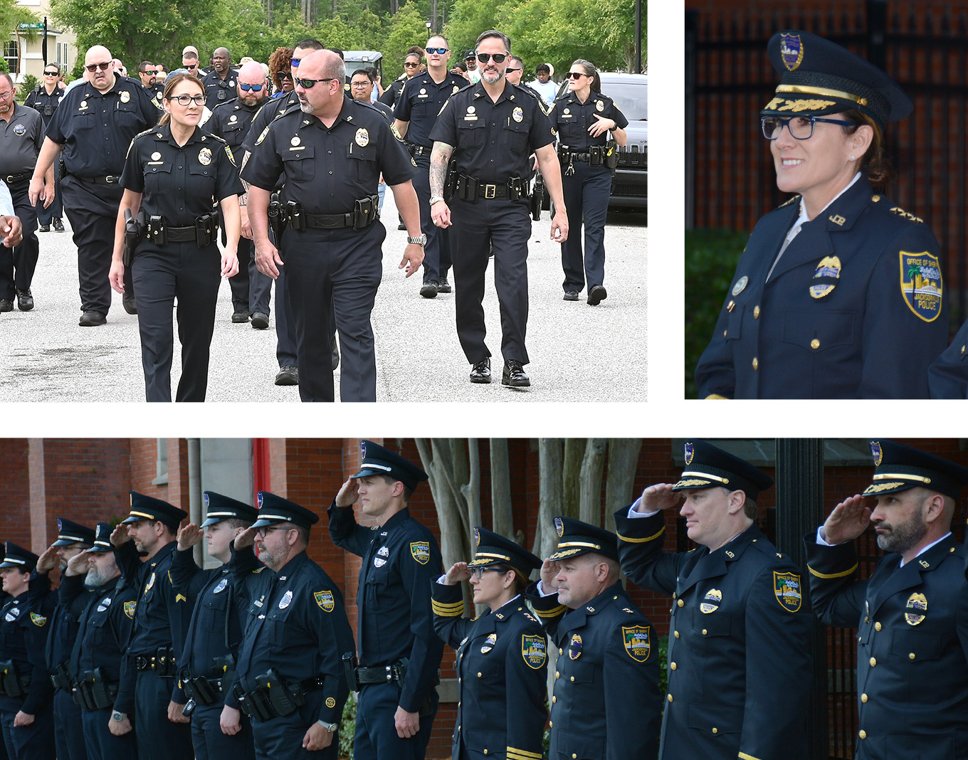 Photos of Jennifer and company in uniform